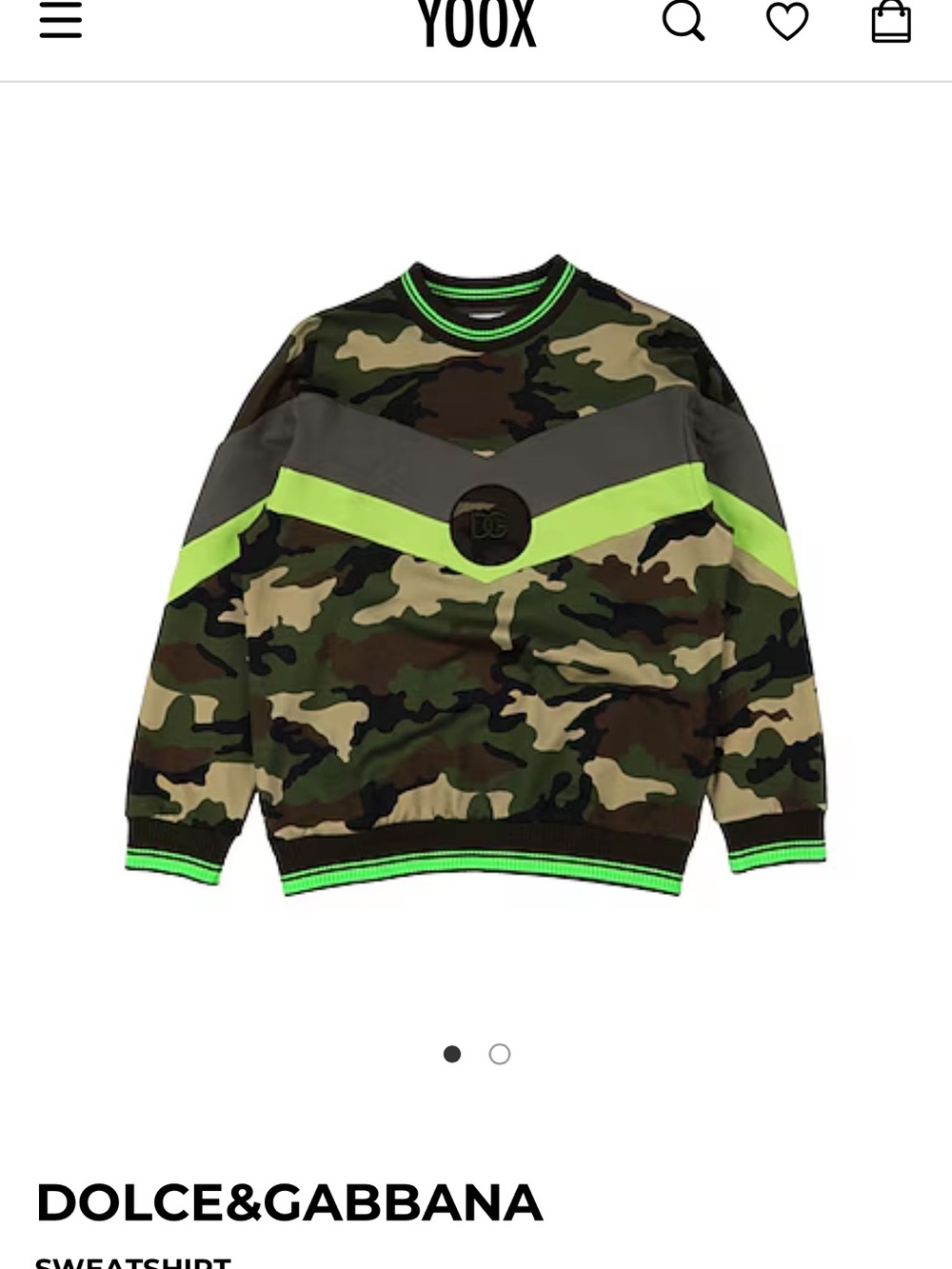 Dolce & Gabbana Green Camouflage Sweatshirt with Neon Accents